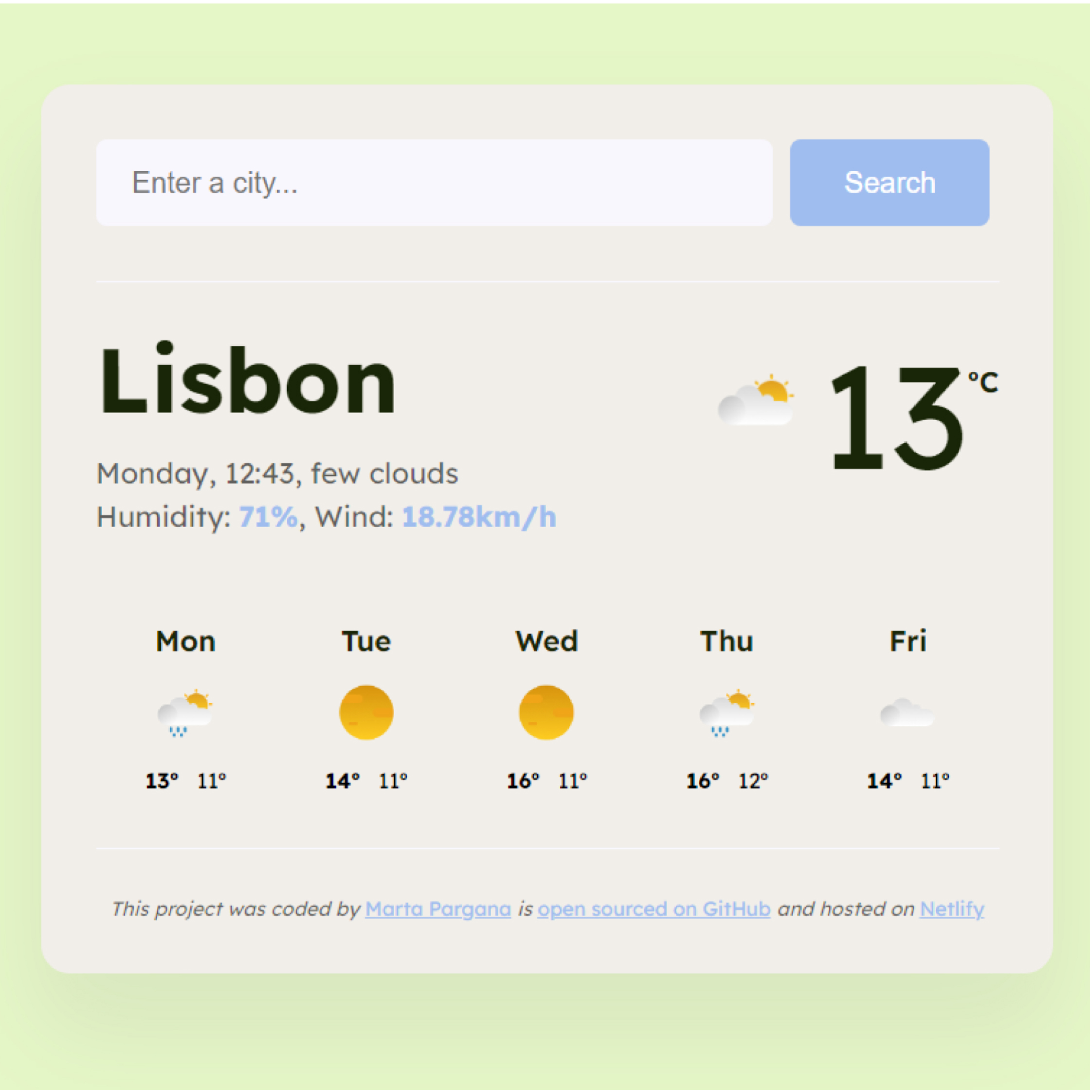 Weather App Project preview